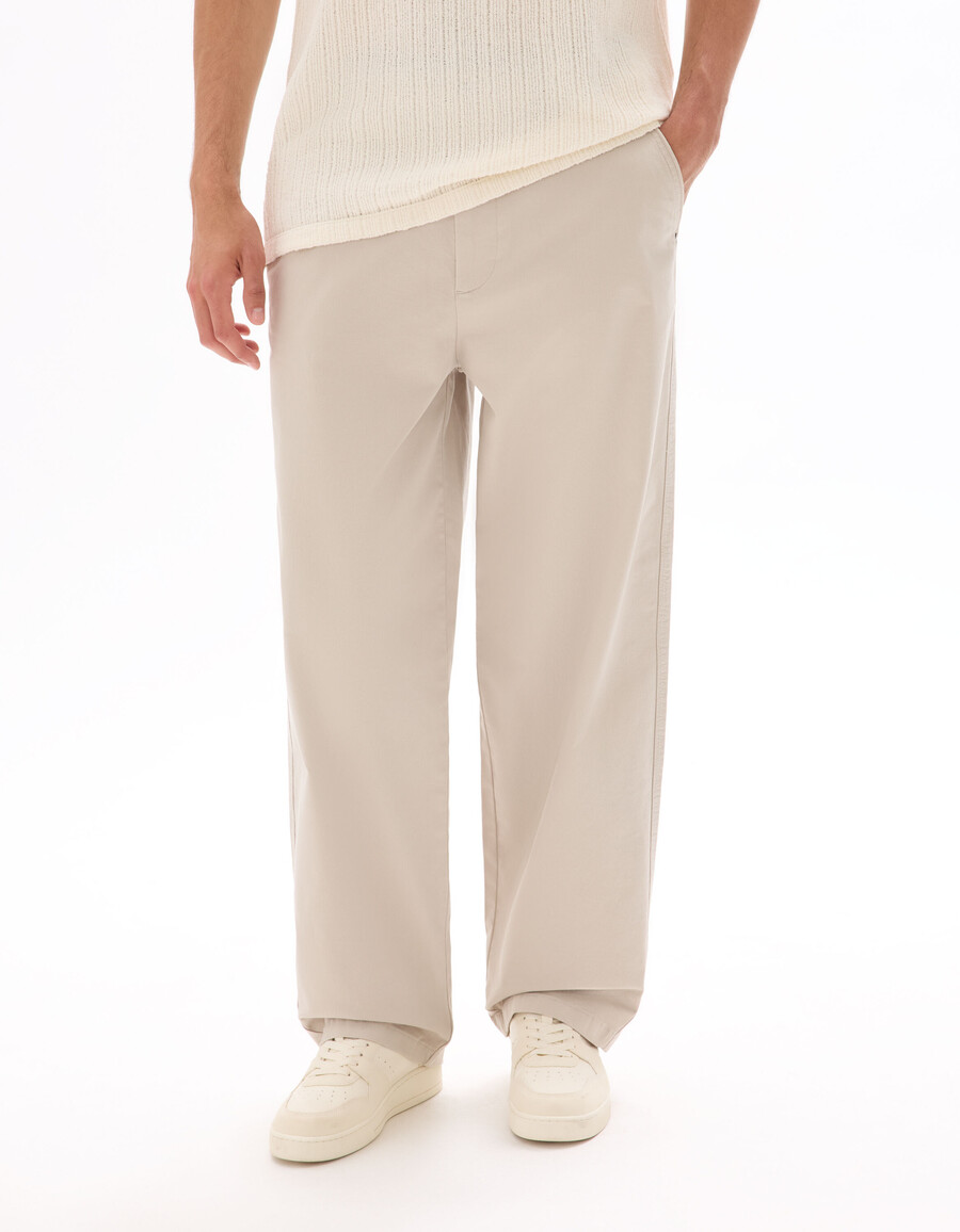 baggy chino-hose aus stretch-baumwolle