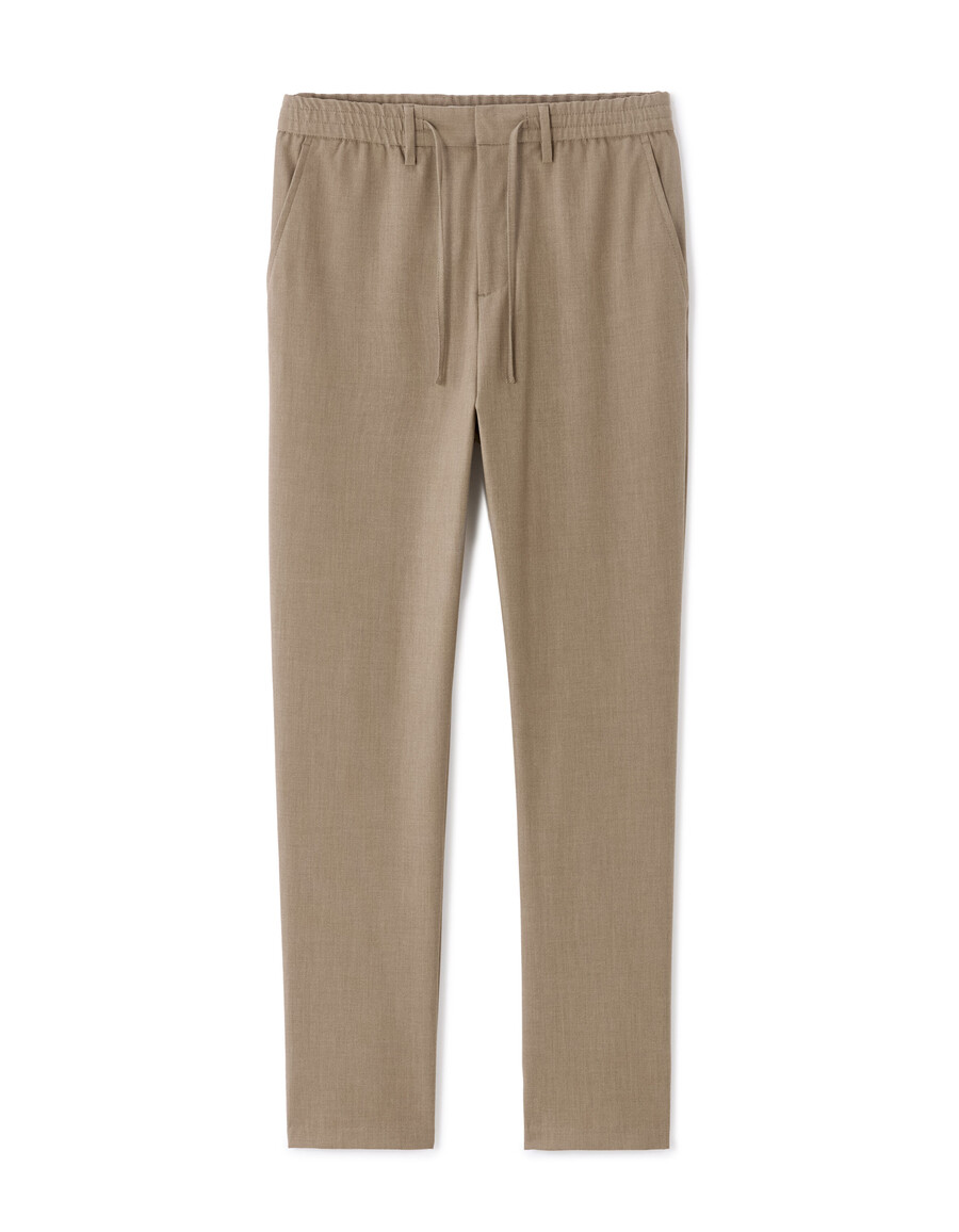 hellbeige schmal geschnittene stretchhose in 78-länge für den ganzen tag