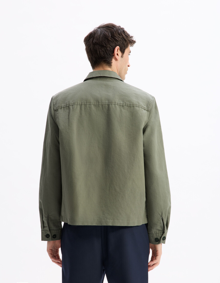 hemdkragenjacke aus leinen und baumwolle