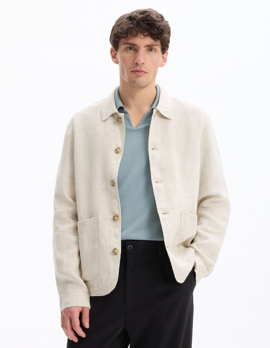 hemdkragenjacke aus 100 leinen