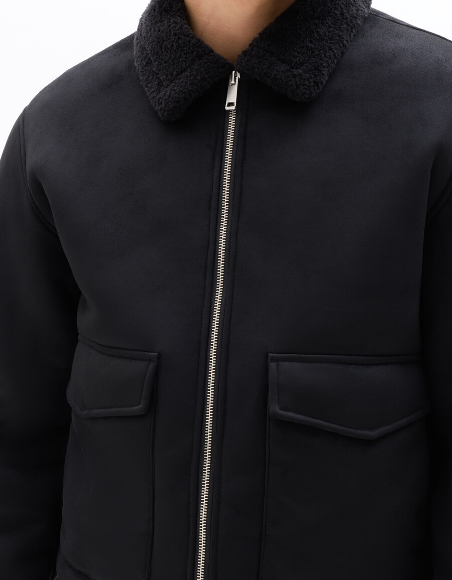 bomberjacke aus wildlederimitat