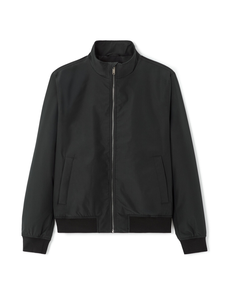 schwarze drycore-jacke mit stehkragen