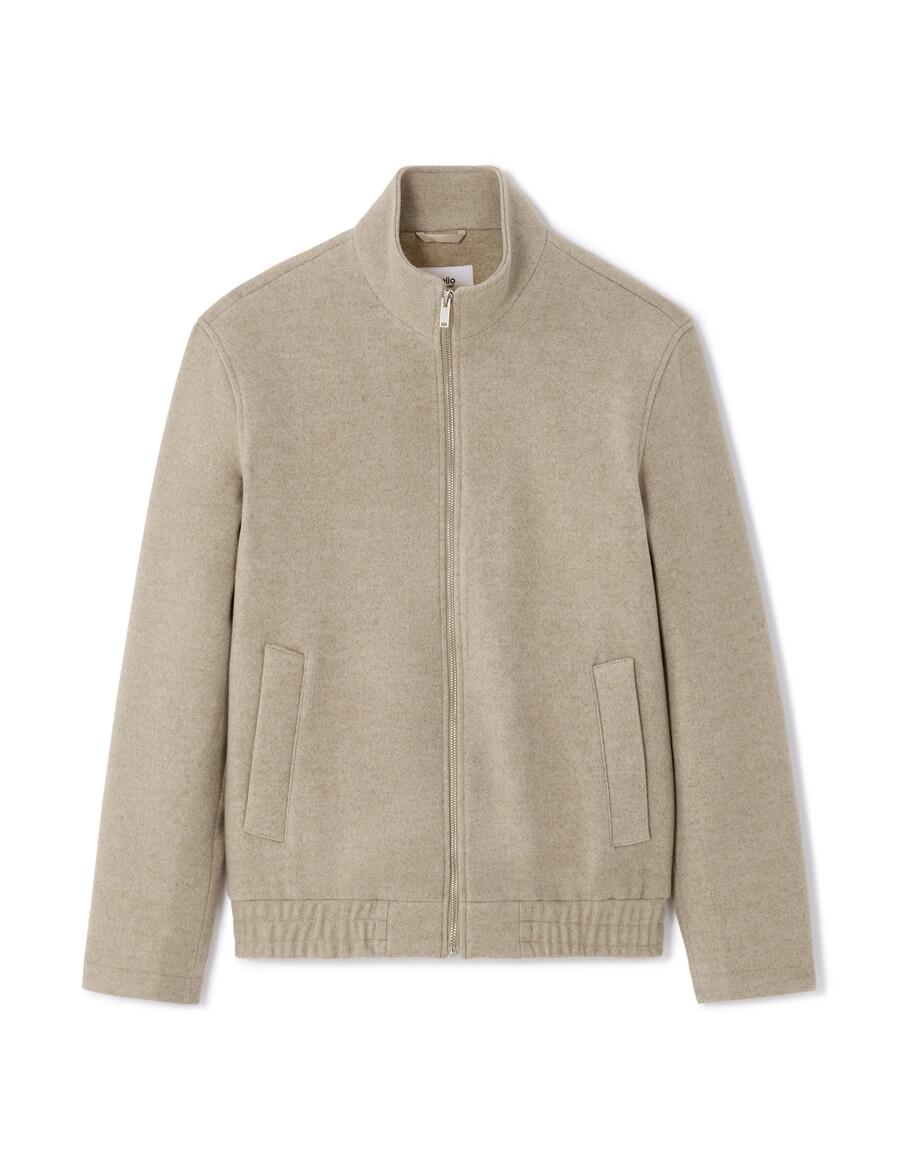 wollmischungsjacke mit stehkragen