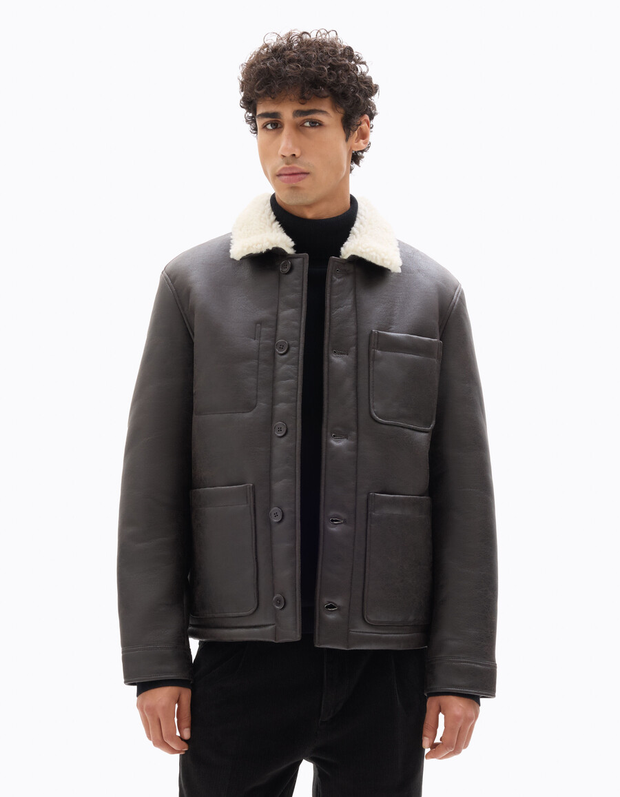 arbeitsjacke mit sherpa-futter