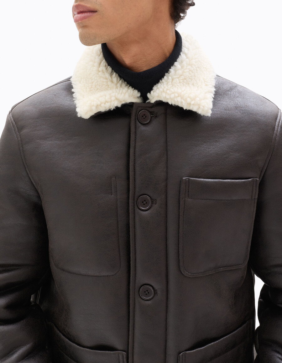 arbeitsjacke mit sherpa-futter