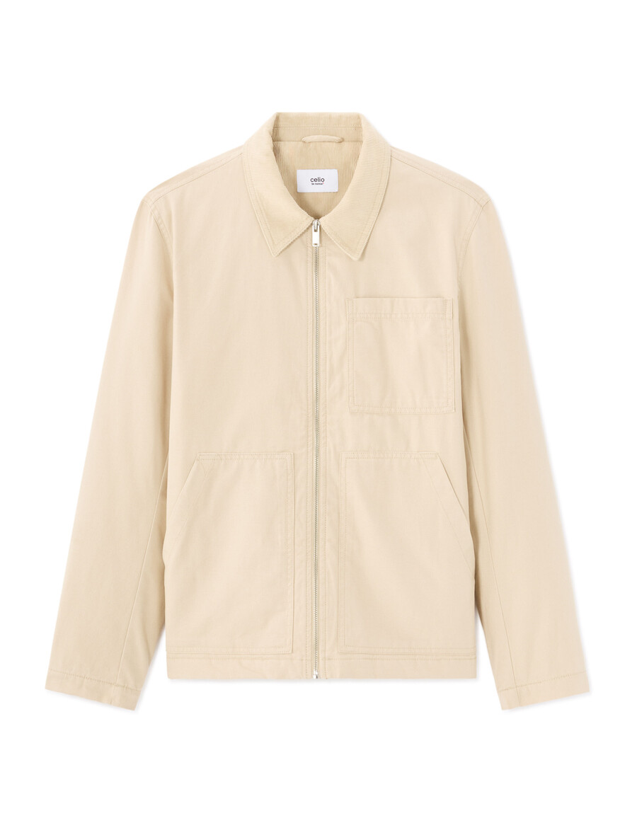 jacke aus 100 baumwolle mit kontrastkragen