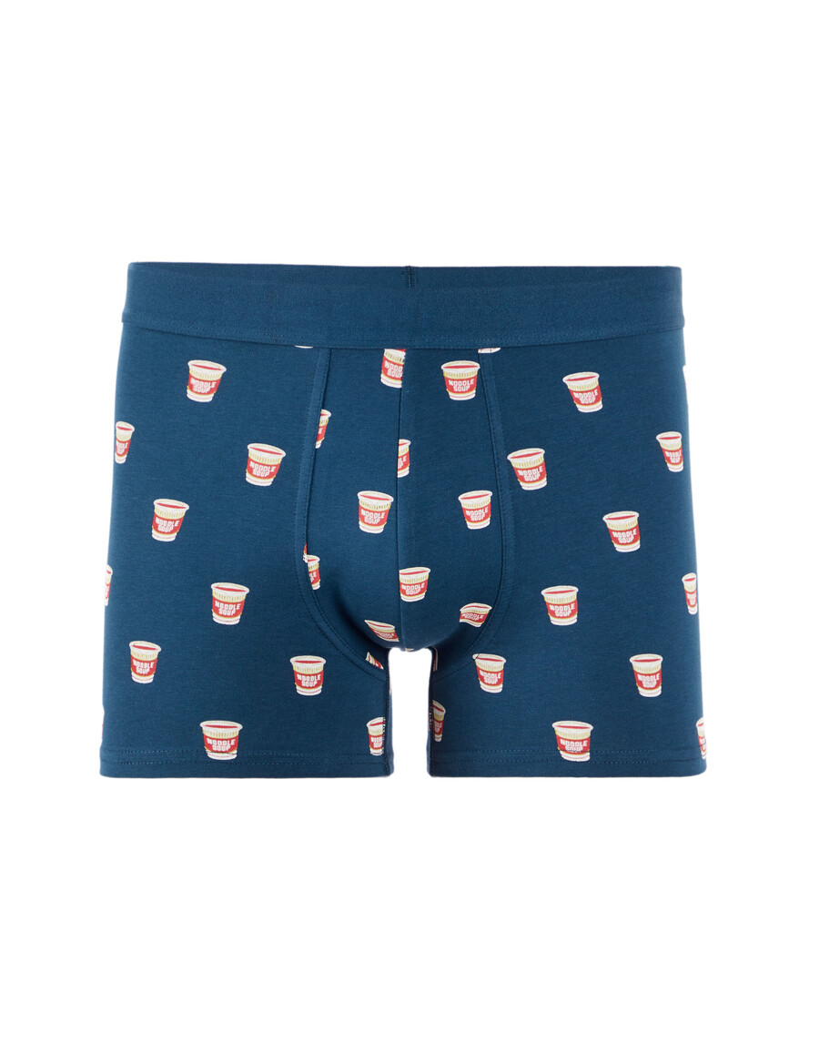 blaues weihnachtsnudel-boxershorts- und socken-duo-geschenkset