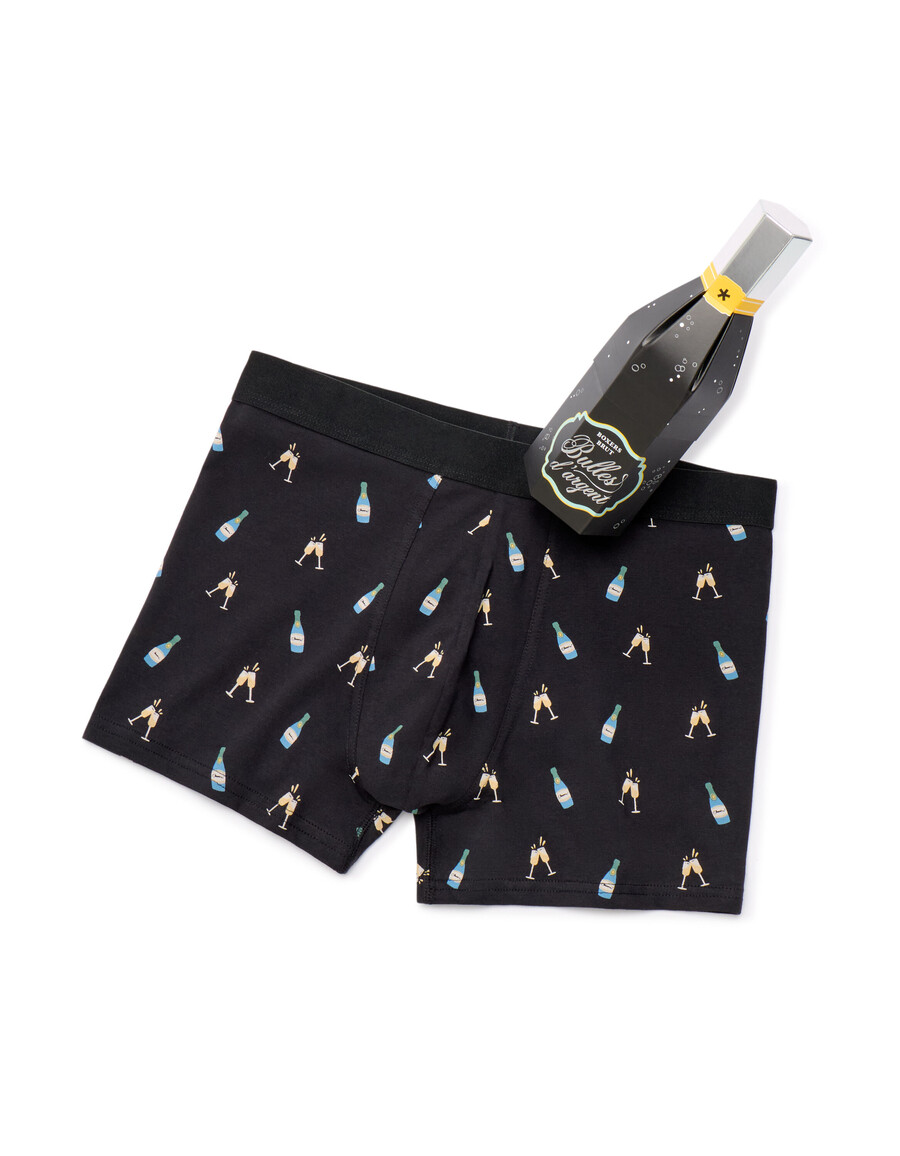 schwarzes weihnachtsboxershorts-geschenkset