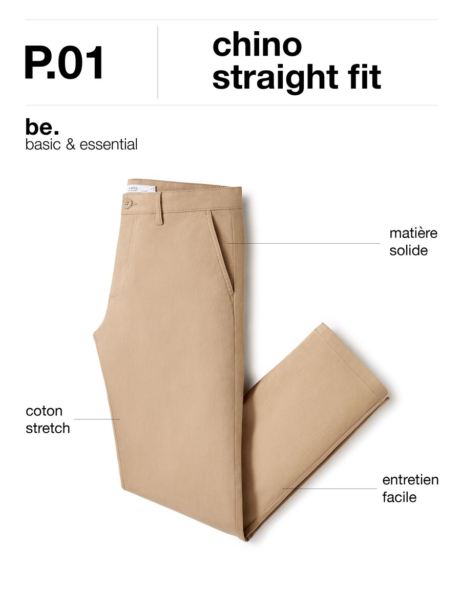 gerade geschnittene chino-hose aus stretch-baumwolle standardlänge