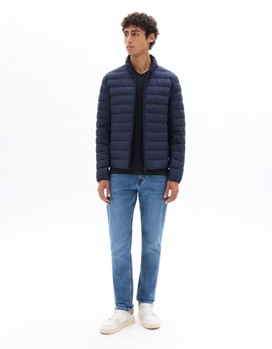 downwarm light daunenjacke mit langen ärmeln und stehkragen 90 daunen 10 federn