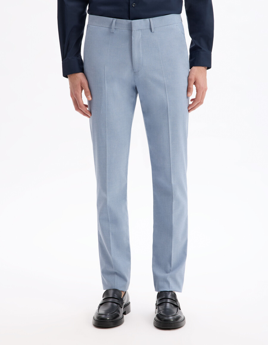 schmale stretch-chambray-anzughose