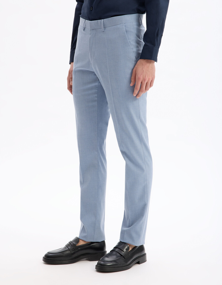schmale stretch-chambray-anzughose