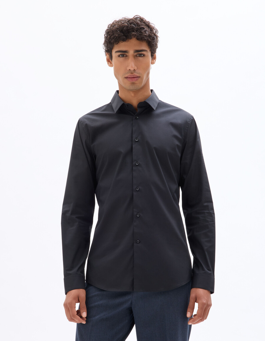 slim-fit-hemd aus stretch-baumwolle