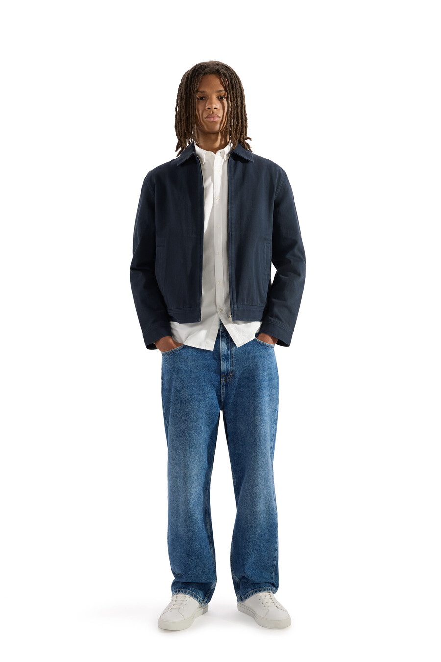 baggy stretch-baumwolljeans