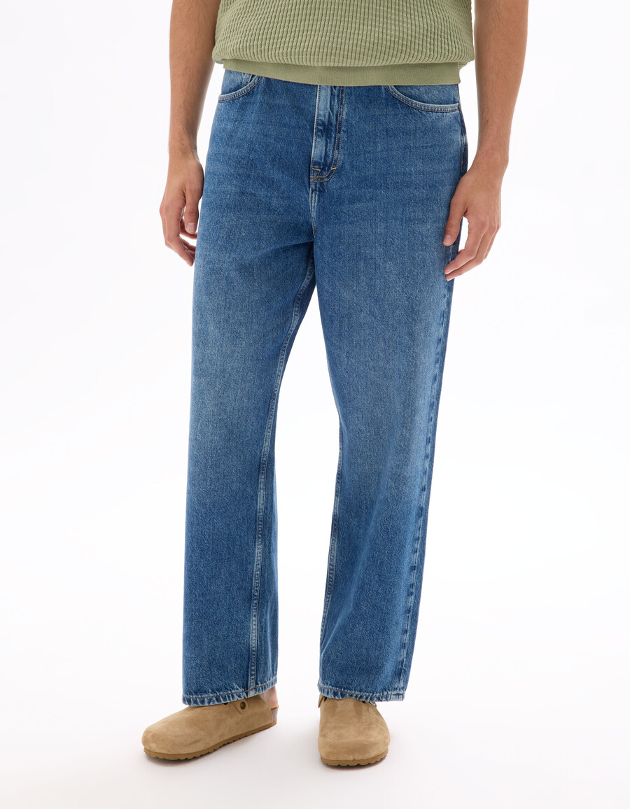 baggy stretch-baumwolljeans