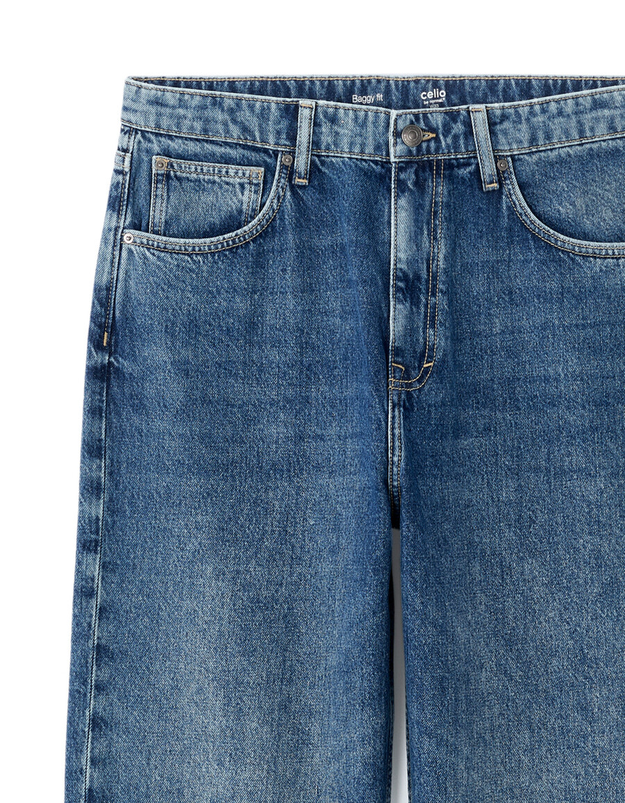 baggy stretch-baumwolljeans