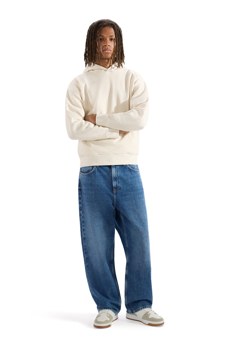 baggy stretch-baumwolljeans