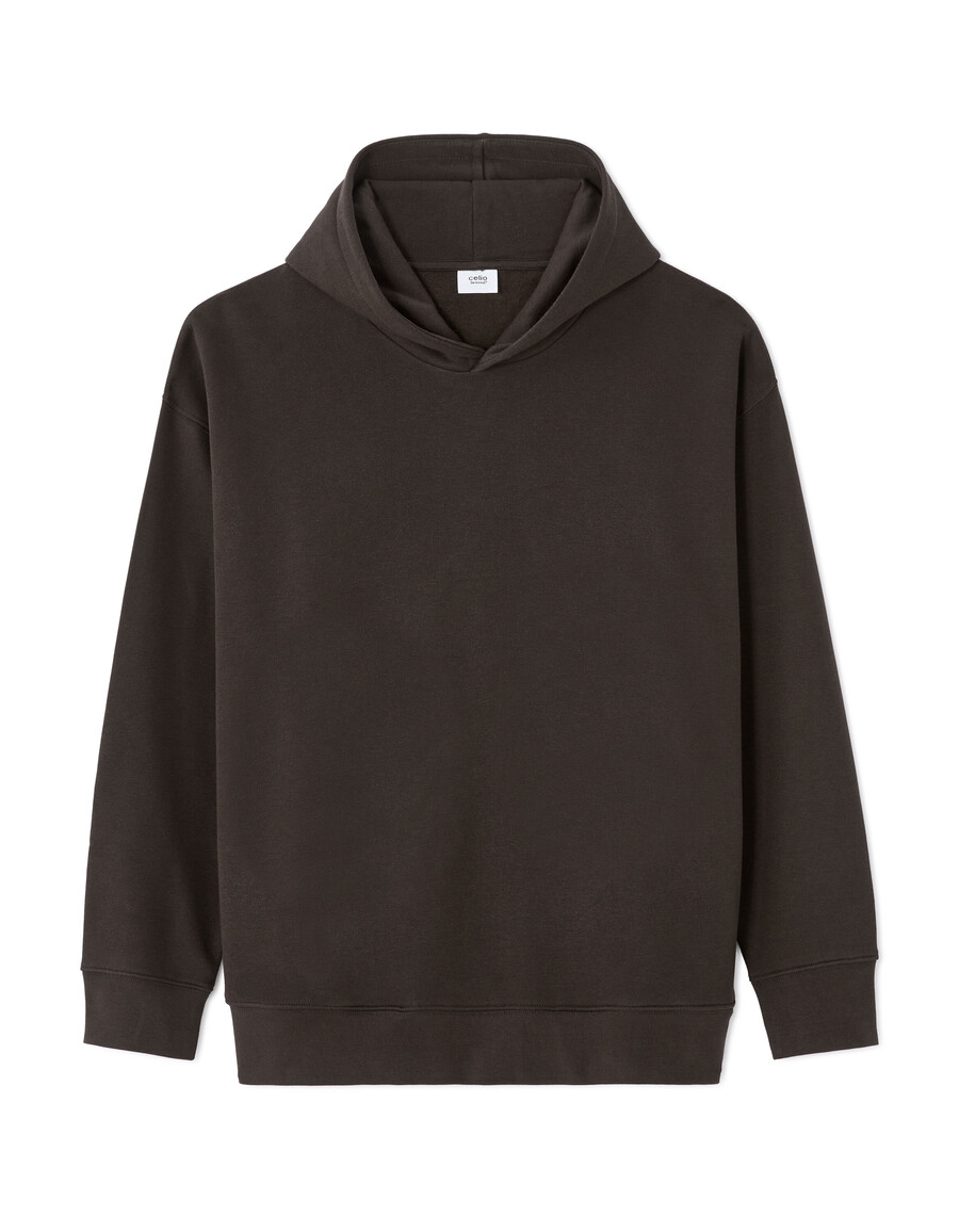 oversized schlichter kapuzenpullover