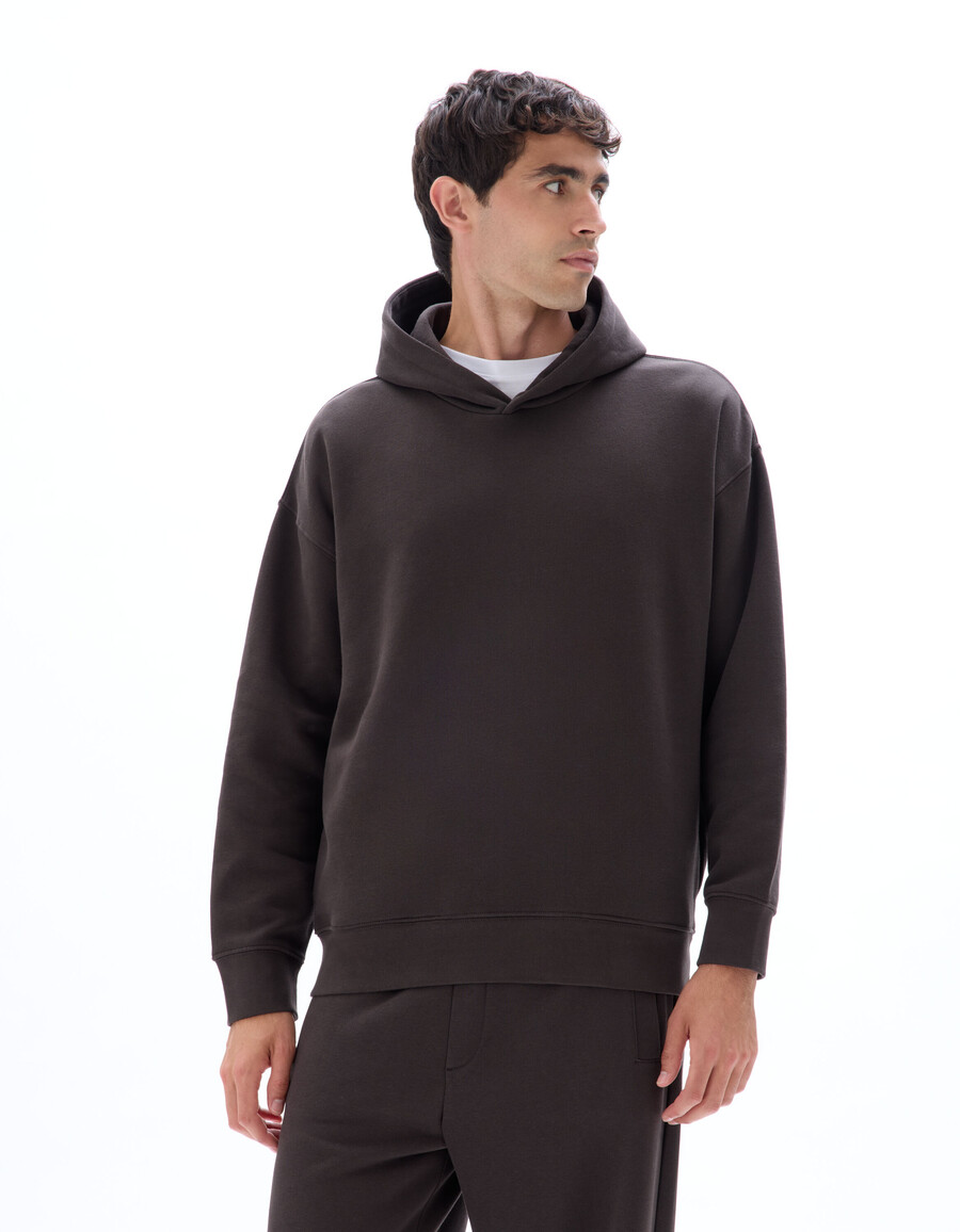 oversized schlichter kapuzenpullover