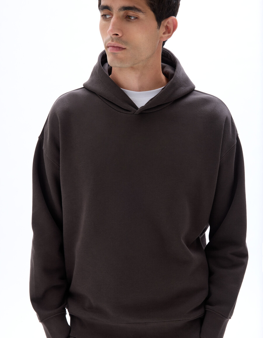oversized schlichter kapuzenpullover