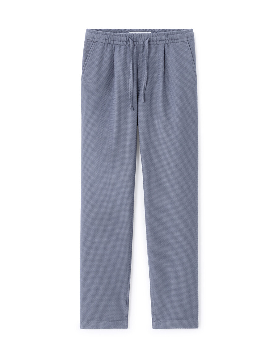 schmal geschnittene strukturierte canvas-hose 100 baumwolle