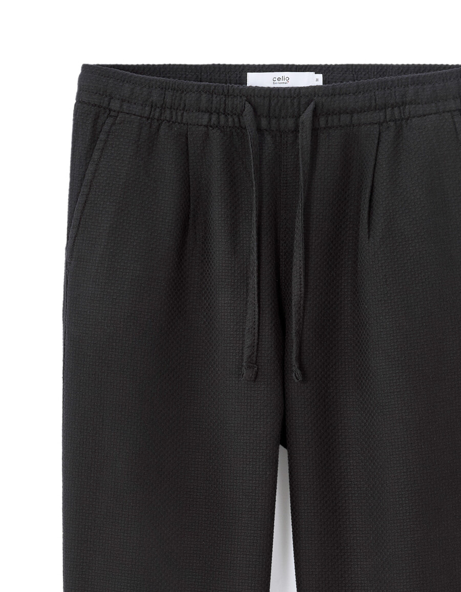 schmal geschnittene strukturierte canvas-hose 100 baumwolle