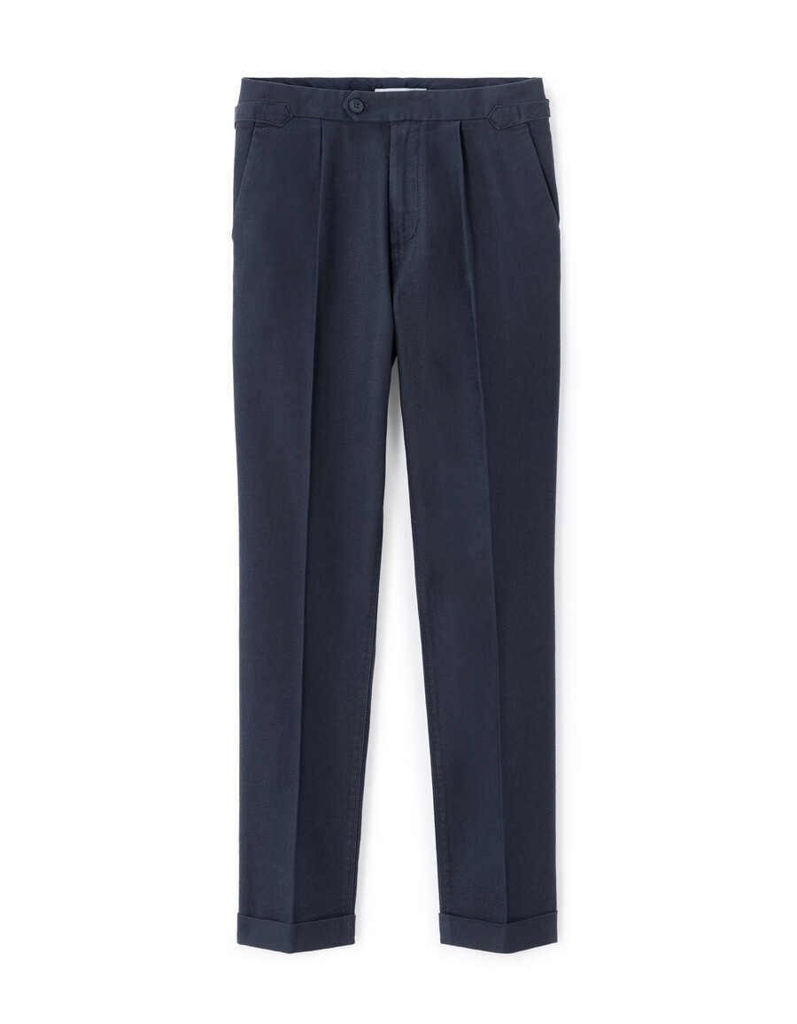 schmale chino-hose aus baumwoll-leinen