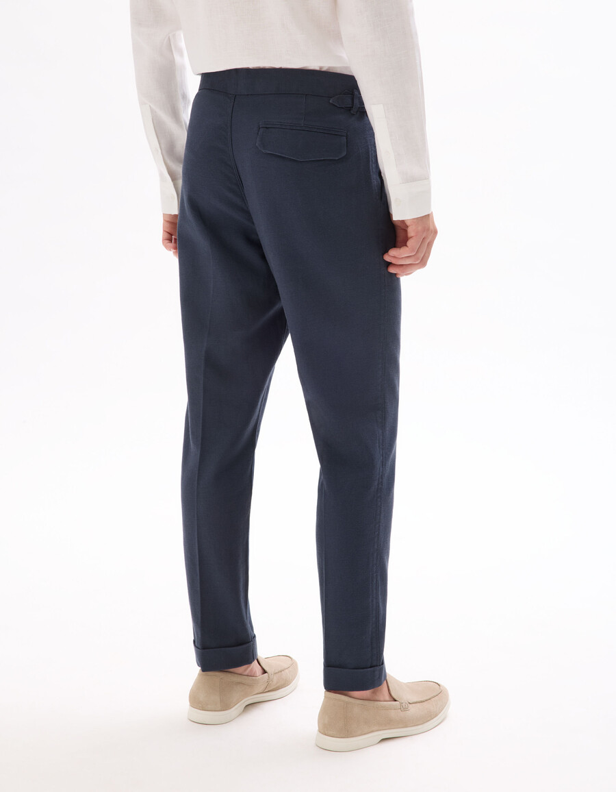 schmale chino-hose aus baumwoll-leinen