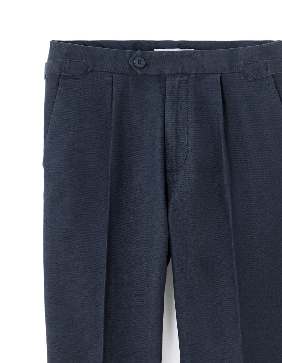 schmale chino-hose aus baumwoll-leinen