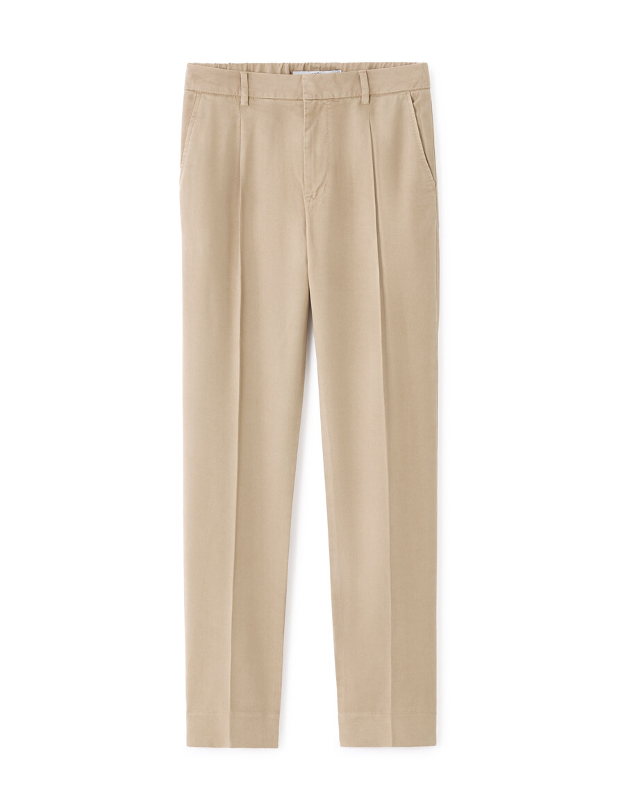 tencel lyocell chino-hose mit geradem bein