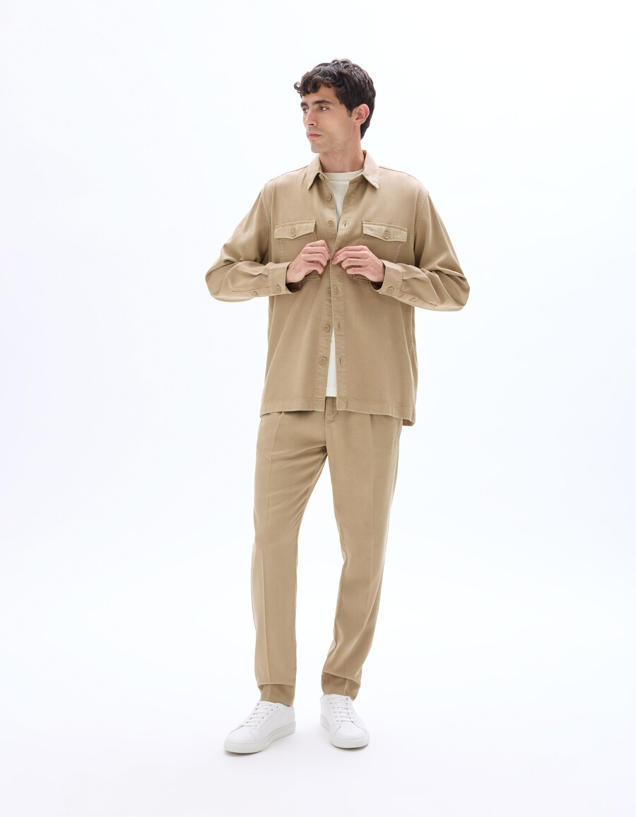 tencel lyocell chino-hose mit geradem bein