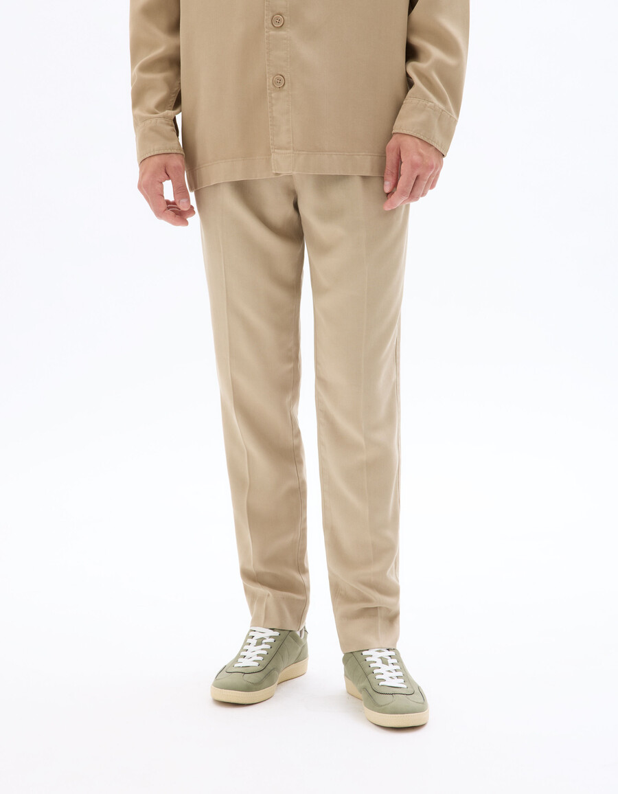 tencel lyocell chino-hose mit geradem bein