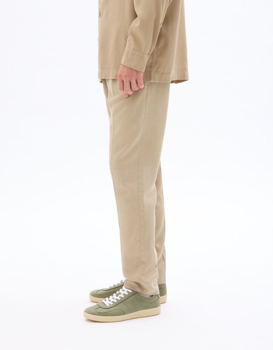 tencel lyocell chino-hose mit geradem bein