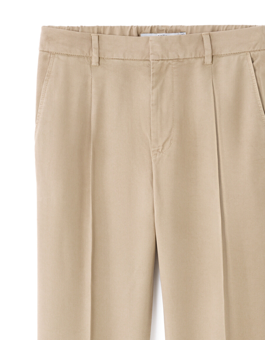 tencel lyocell chino-hose mit geradem bein