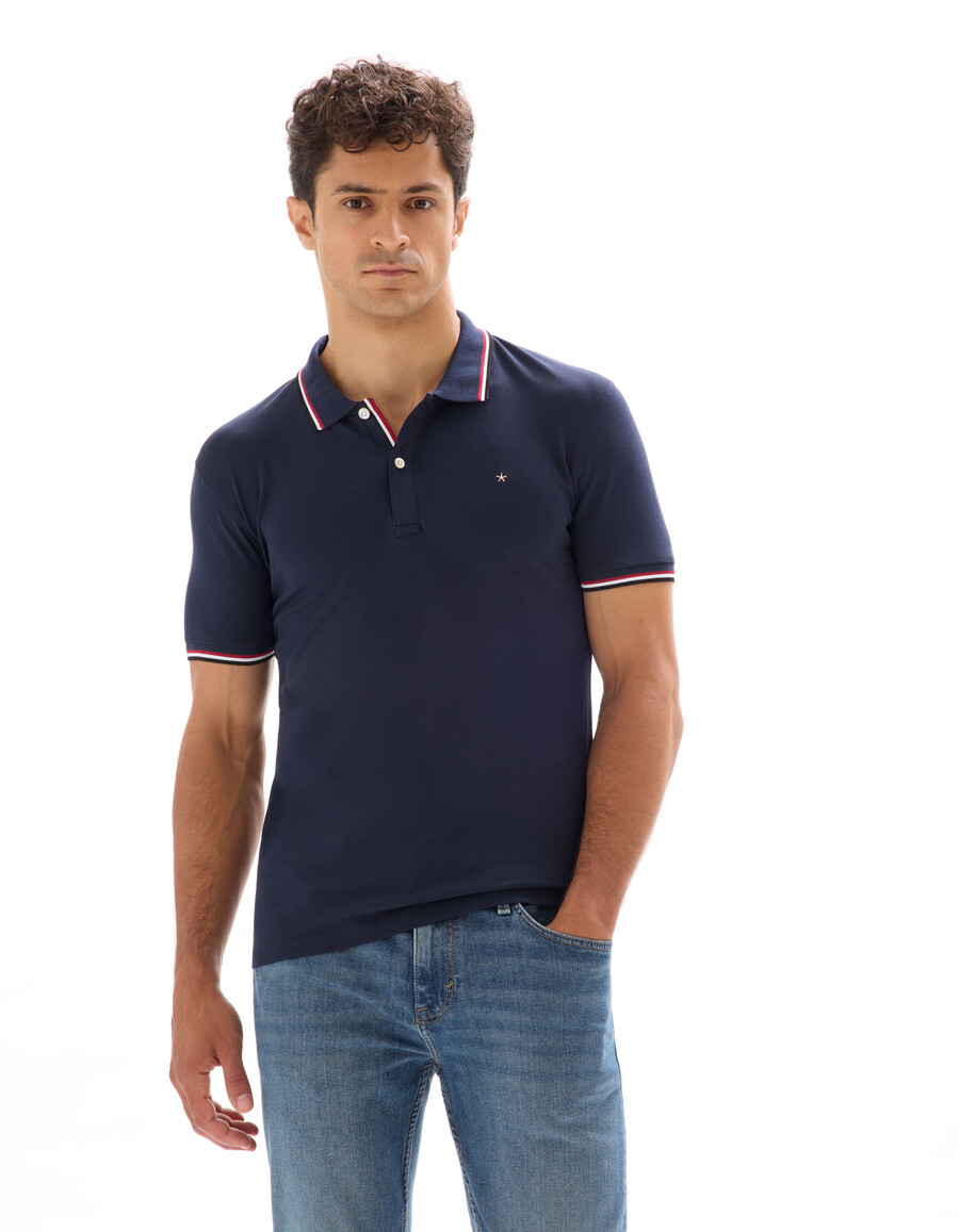 schmal geschnittenes poloshirt aus stretch-baumwollpiqué