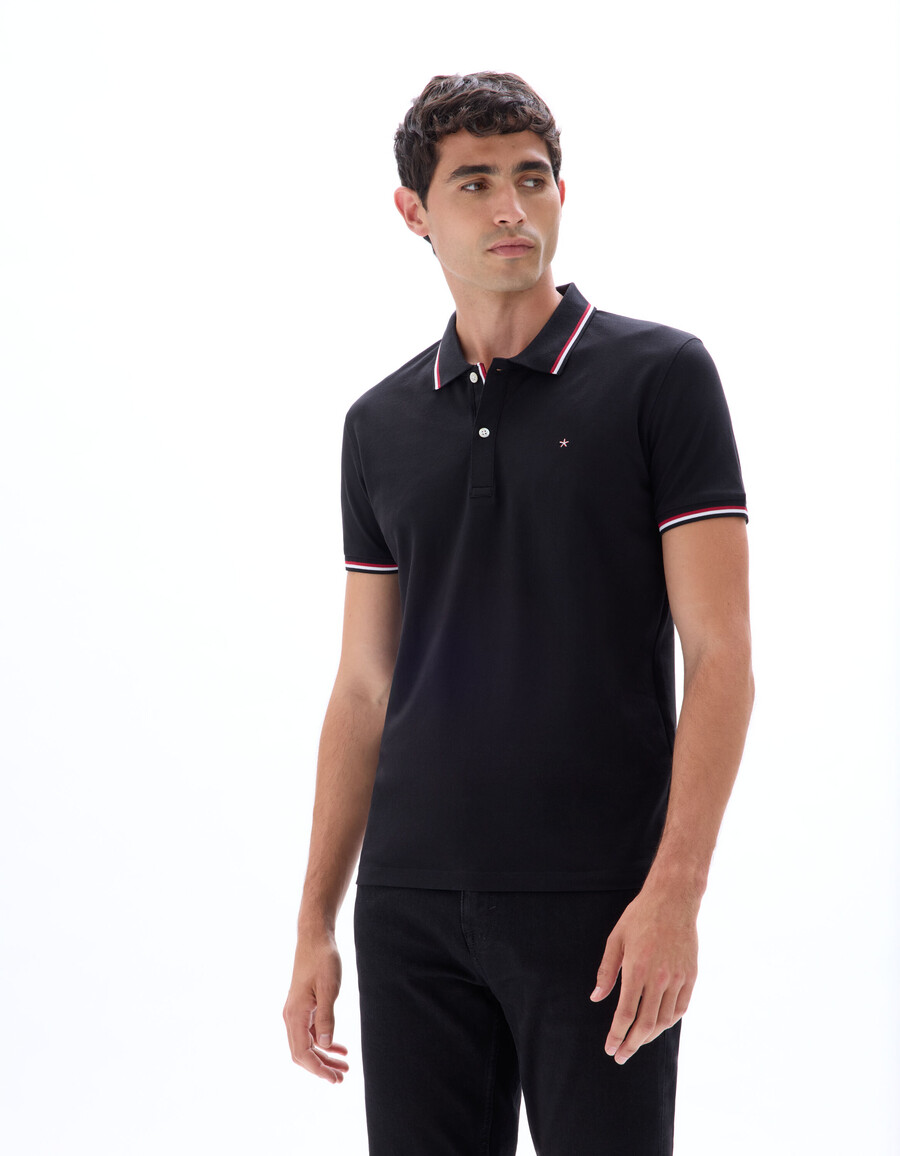 schmal geschnittenes poloshirt aus stretch-baumwollpiqué
