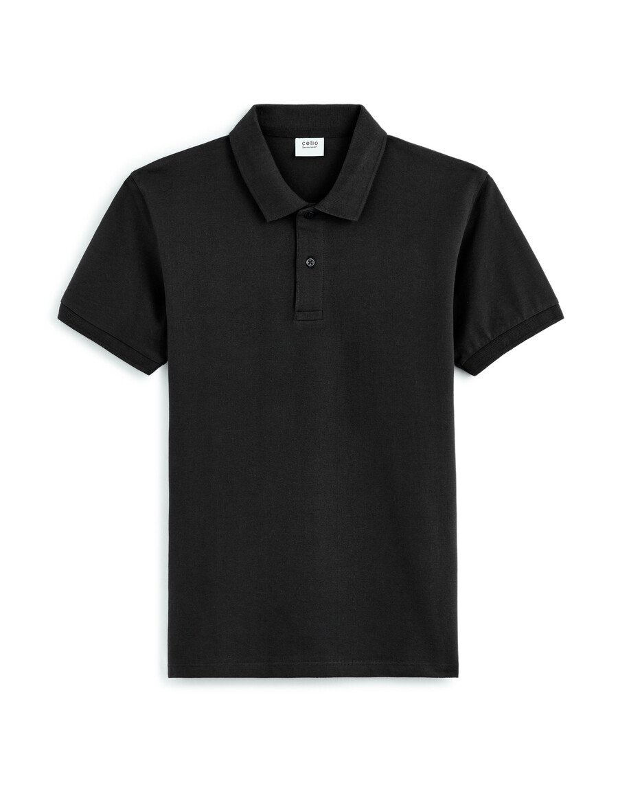 regular piqué-poloshirt aus 100 baumwolle lang