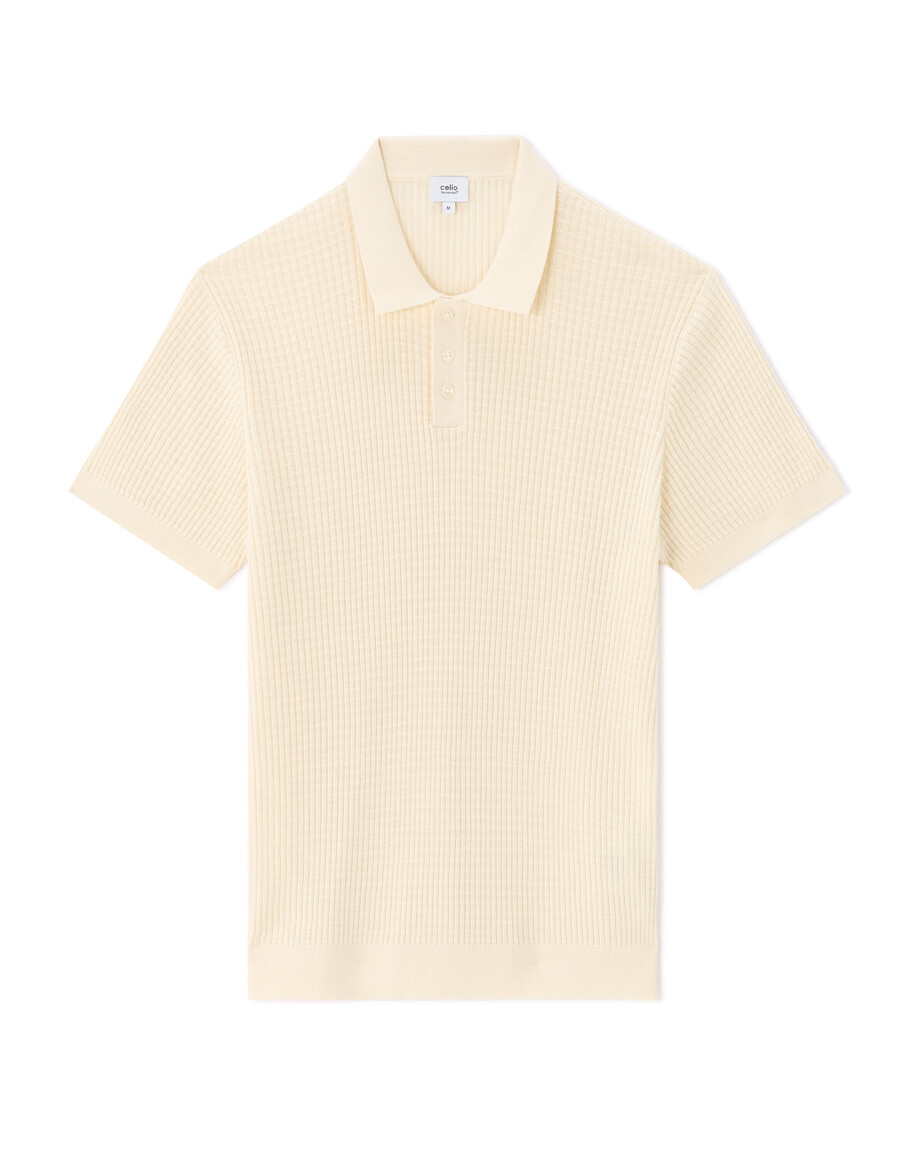 poloshirt mit rippstrick in regulärer passform