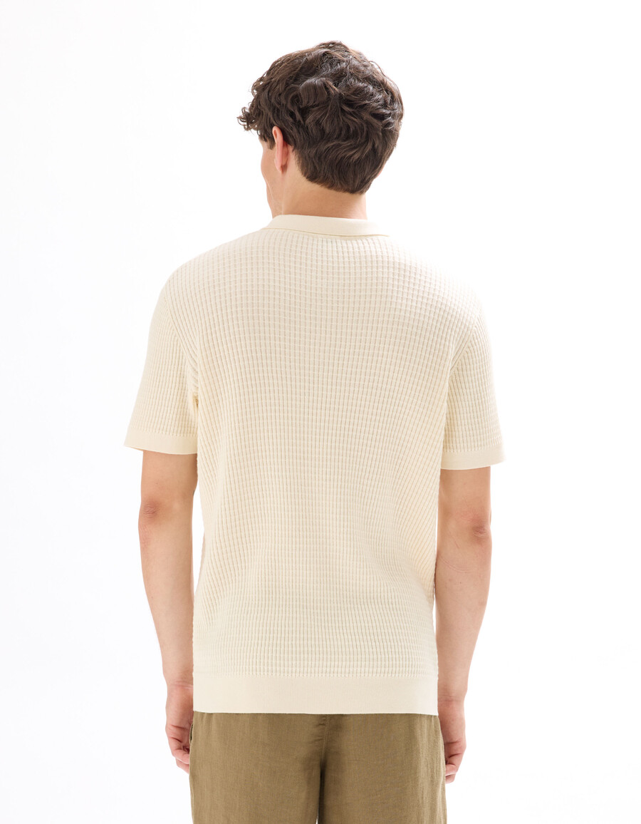 poloshirt mit rippstrick in regulärer passform