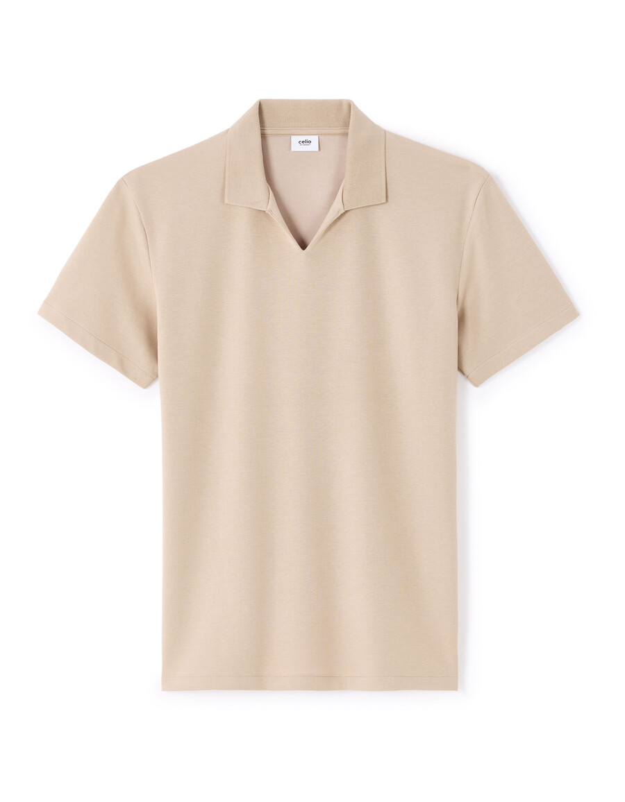poloshirt aus baumwollmischgewebe mit normaler länge und kubanischem kragen