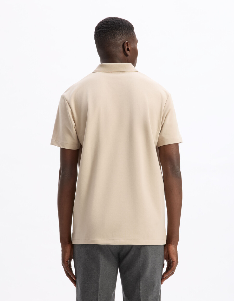 poloshirt aus baumwollmischgewebe mit normaler länge und kubanischem kragen