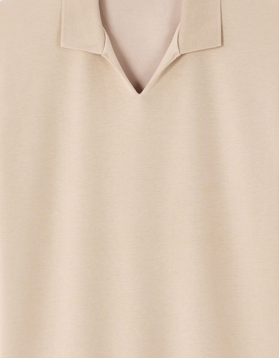 poloshirt aus baumwollmischgewebe mit normaler länge und kubanischem kragen