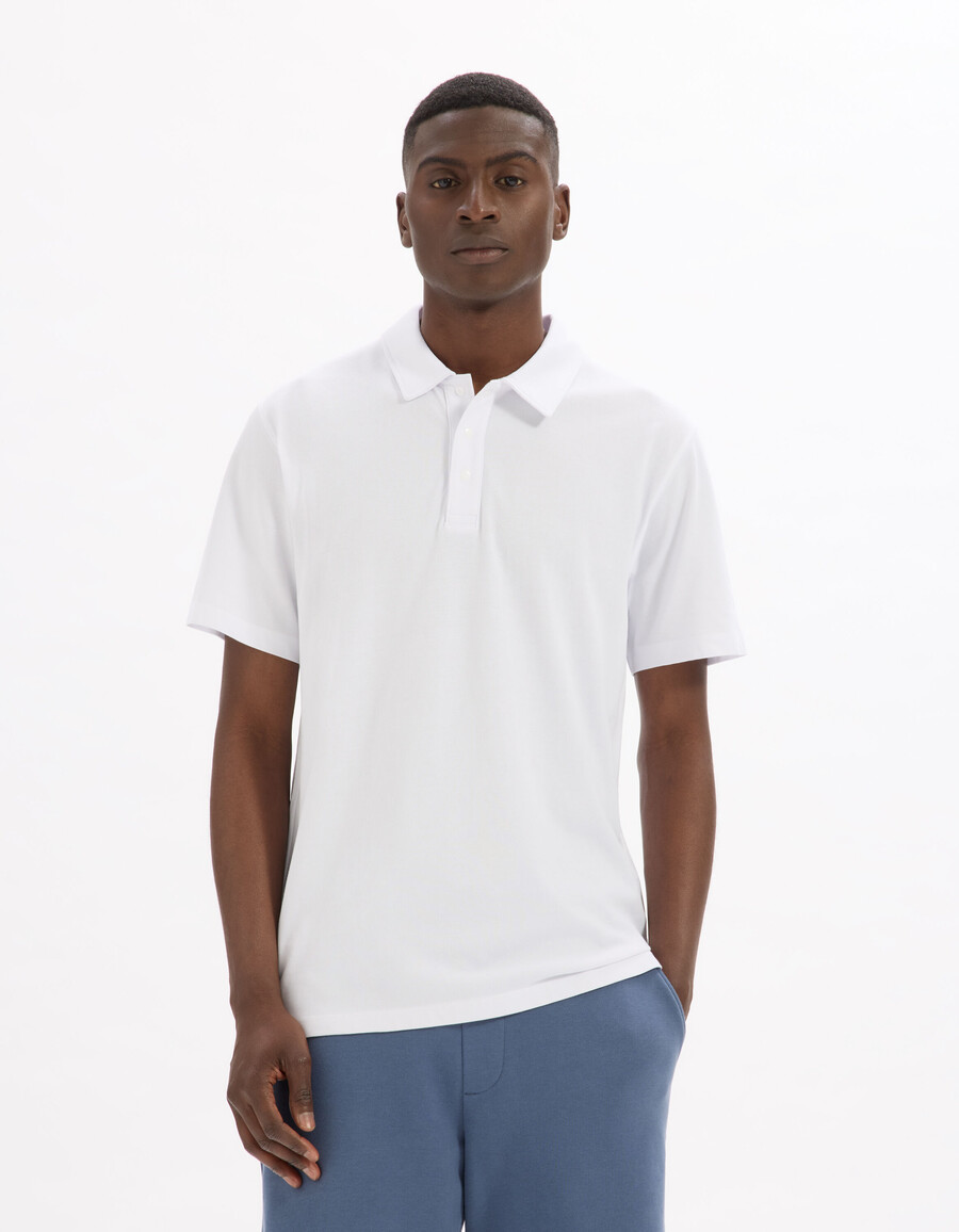 kastenförmiges poloshirt aus baumwollmischgewebe