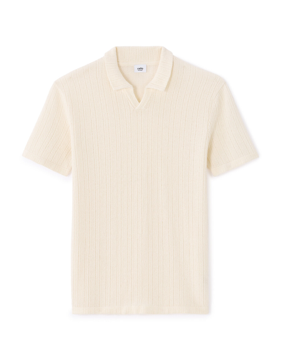 poloshirt mit rippstrick in regulärer passform
