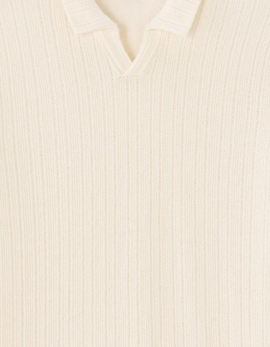 poloshirt mit rippstrick in regulärer passform