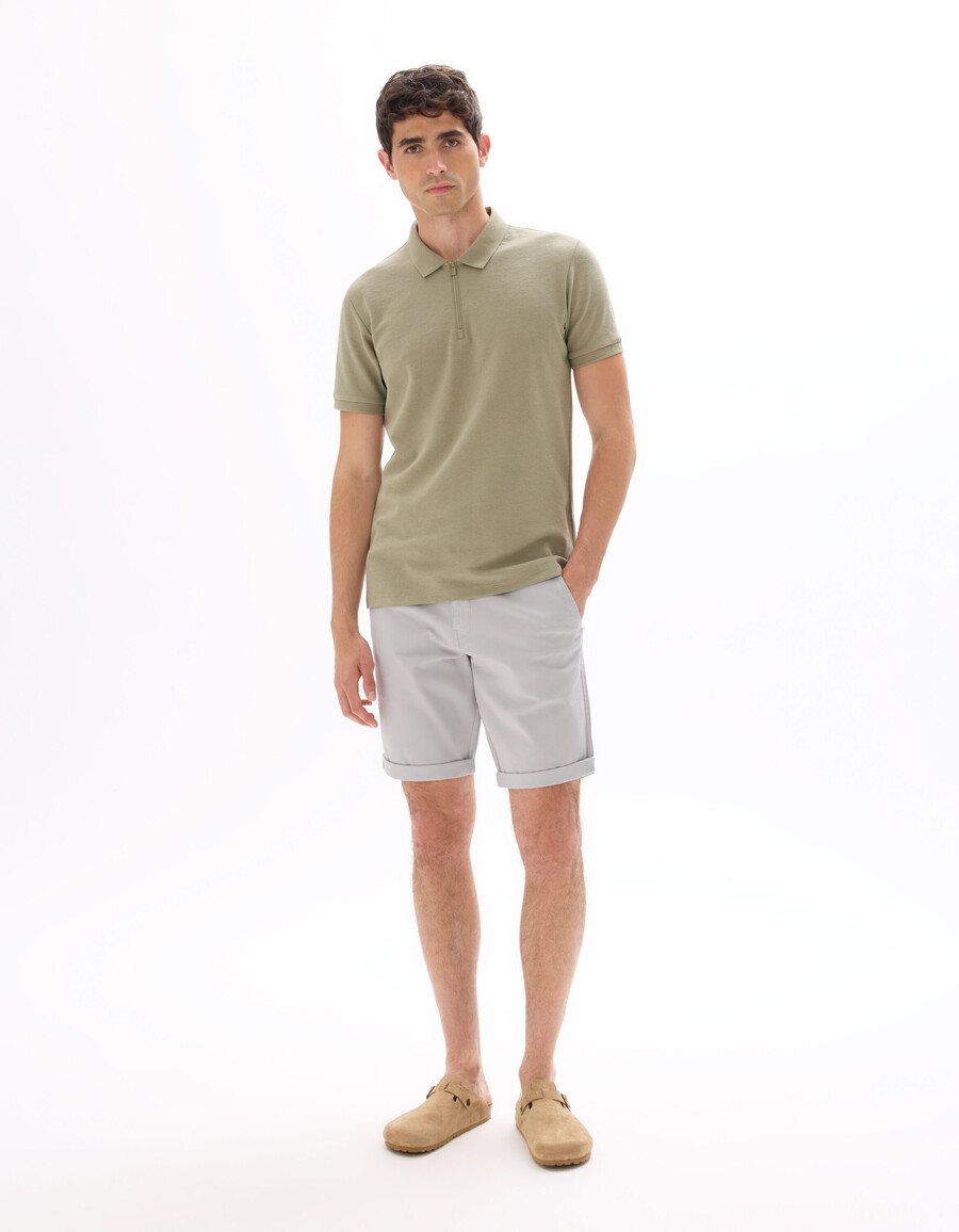 schmal geschnittenes poloshirt aus baumwollmischgewebe