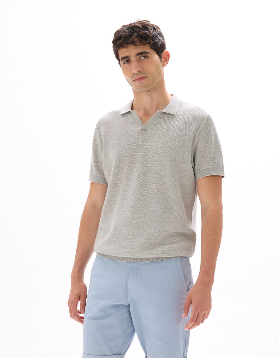 regular piqué-poloshirt aus 100 baumwollstrick