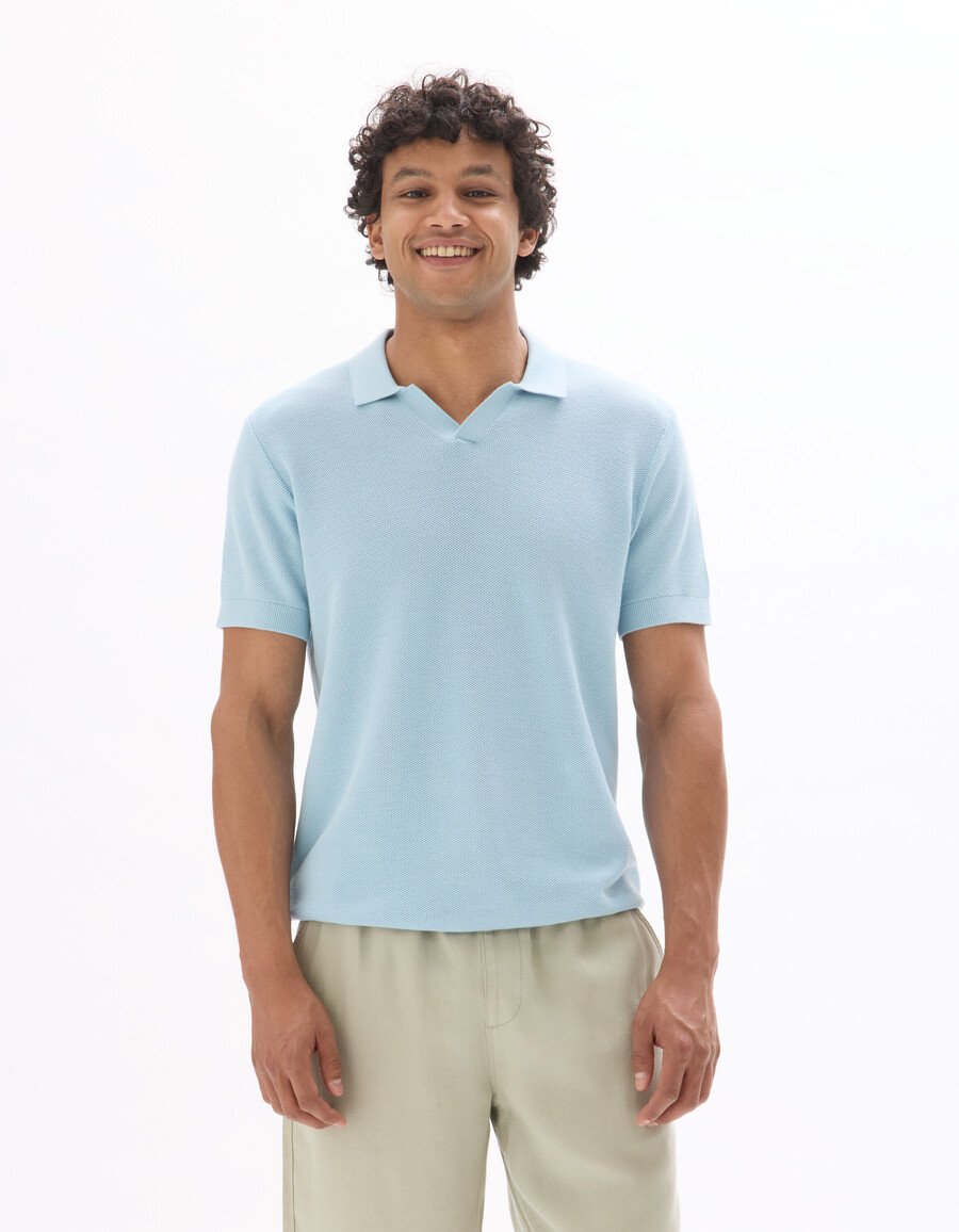 regular piqué-poloshirt aus 100 baumwollstrick