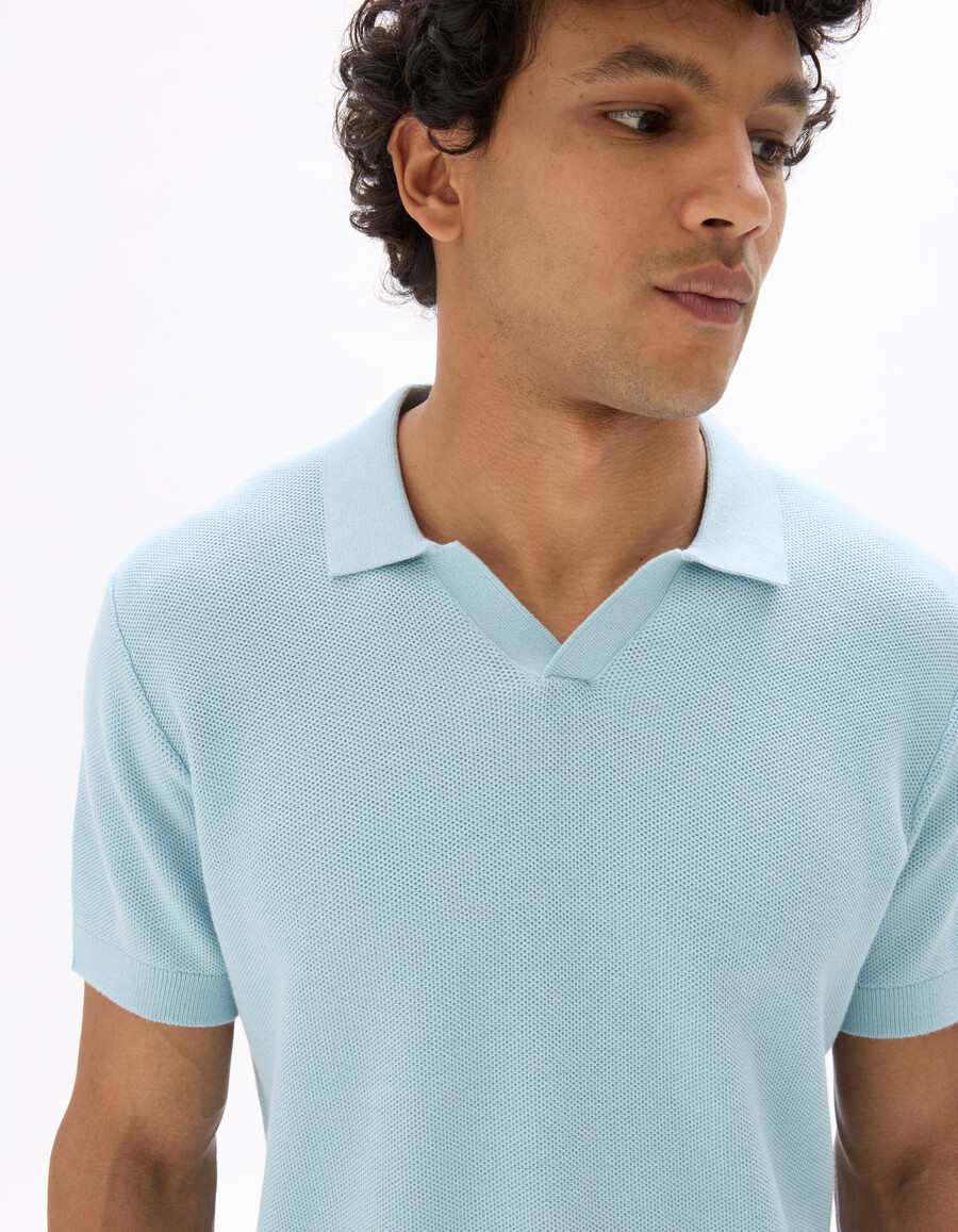 regular piqué-poloshirt aus 100 baumwollstrick