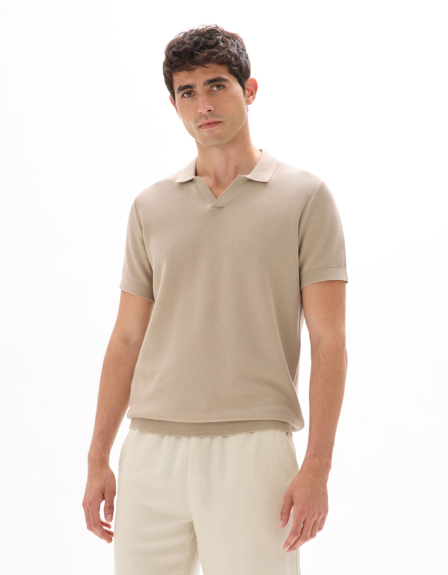 regular piqué-poloshirt aus 100 baumwollstrick